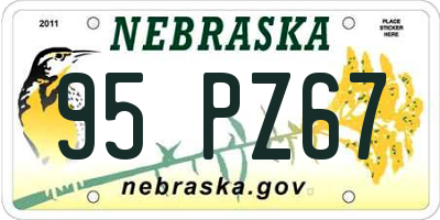 NE license plate 95PZ67