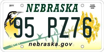 NE license plate 95PZ76