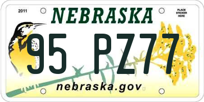 NE license plate 95PZ77