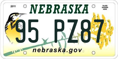 NE license plate 95PZ87