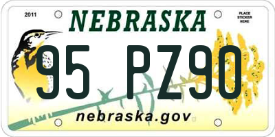 NE license plate 95PZ90