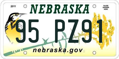 NE license plate 95PZ91