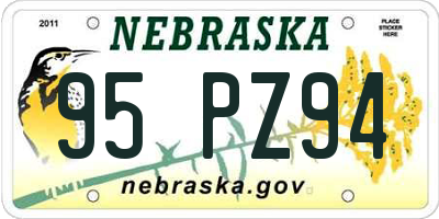 NE license plate 95PZ94