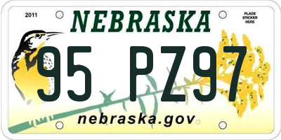 NE license plate 95PZ97