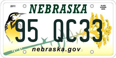 NE license plate 95QC33