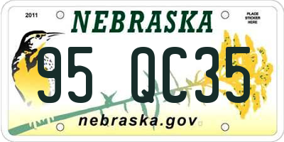 NE license plate 95QC35
