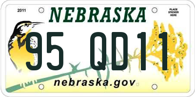 NE license plate 95QD11