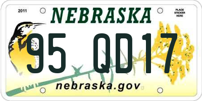NE license plate 95QD17