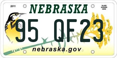 NE license plate 95QF23