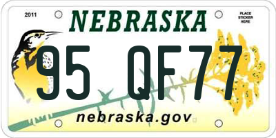 NE license plate 95QF77