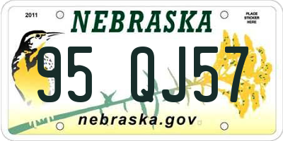 NE license plate 95QJ57