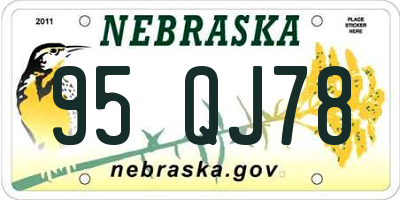 NE license plate 95QJ78