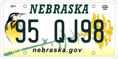 NE license plate 95QJ98