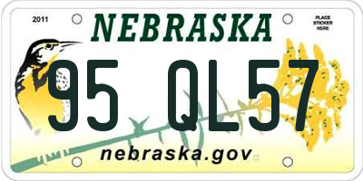 NE license plate 95QL57