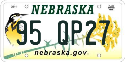 NE license plate 95QP27