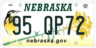 NE license plate 95QP72