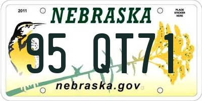 NE license plate 95QT71
