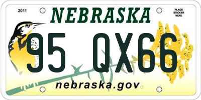 NE license plate 95QX66