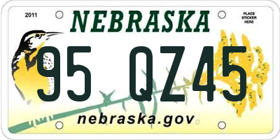 NE license plate 95QZ45