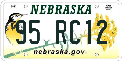 NE license plate 95RC12