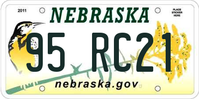 NE license plate 95RC21