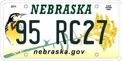 NE license plate 95RC27