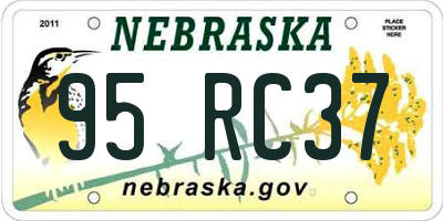 NE license plate 95RC37
