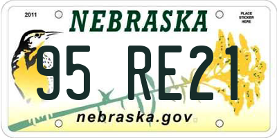 NE license plate 95RE21