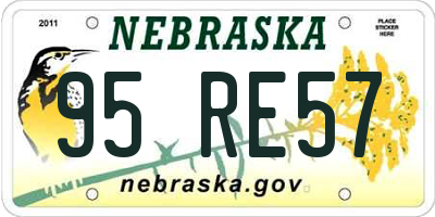 NE license plate 95RE57