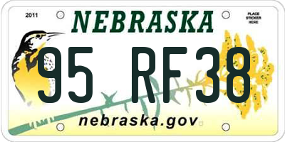 NE license plate 95RF38
