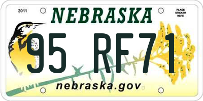 NE license plate 95RF71