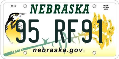 NE license plate 95RF91
