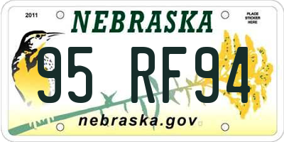 NE license plate 95RF94