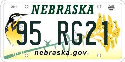 NE license plate 95RG21