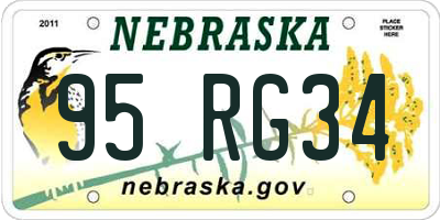 NE license plate 95RG34