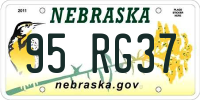 NE license plate 95RG37