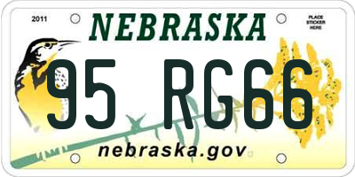 NE license plate 95RG66