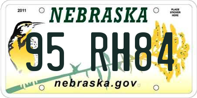 NE license plate 95RH84