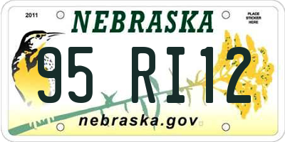 NE license plate 95RI12