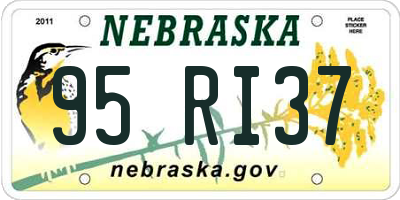 NE license plate 95RI37