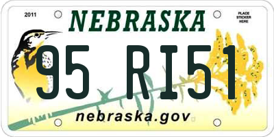 NE license plate 95RI51