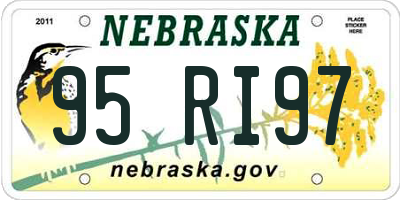 NE license plate 95RI97
