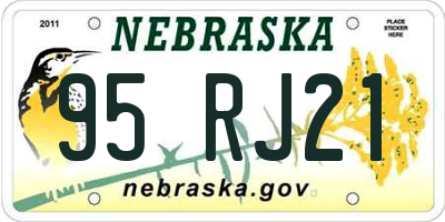 NE license plate 95RJ21