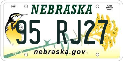 NE license plate 95RJ27