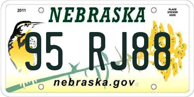 NE license plate 95RJ88