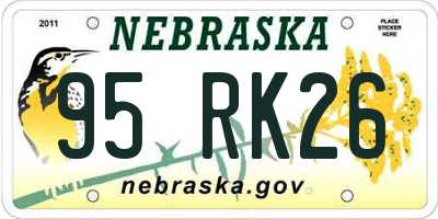 NE license plate 95RK26