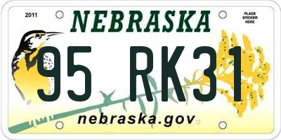 NE license plate 95RK31