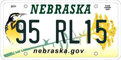 NE license plate 95RL15