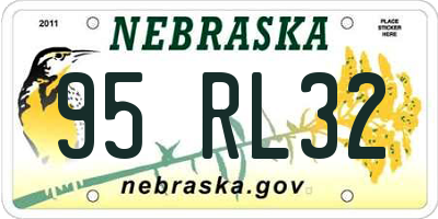 NE license plate 95RL32