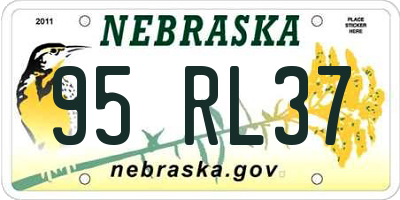 NE license plate 95RL37